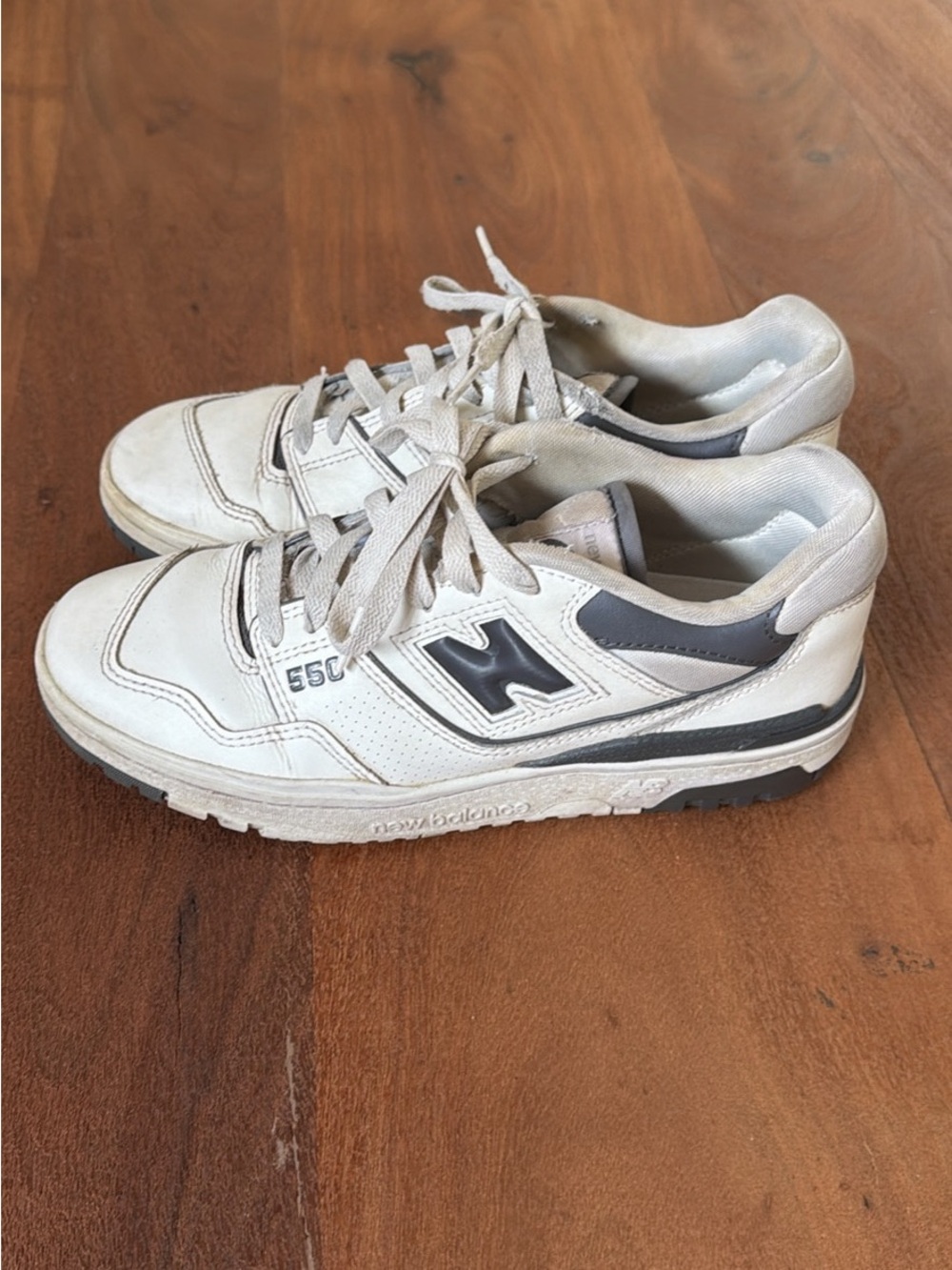 New Balance Men's White and Gray Classic 550 Sneakers